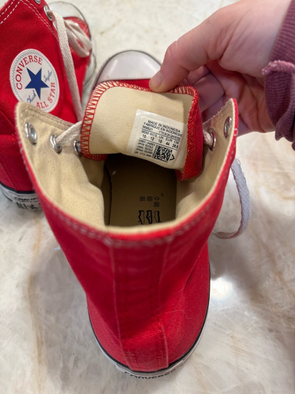 Men’s Red High-Top Converse Sneakers - Picture 5 of 8